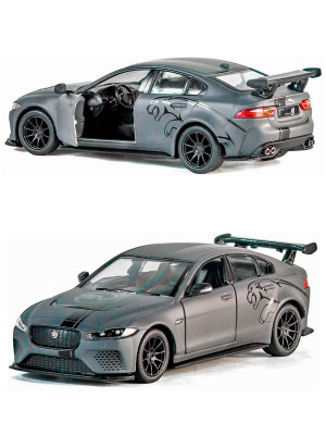 Металлическая машинка Kinsmart 1:38 «Jaguar XE SV Project 8 Livery Edition» инерционная, серая