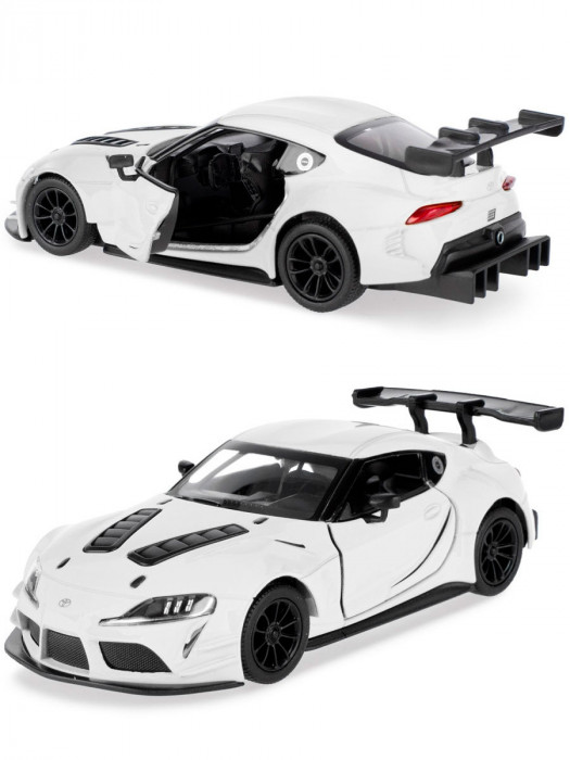 Металлическая машинка Kinsmart 1:36 «Toyota GR Supra Racing Concept» инерционная, белая KT5421D-3