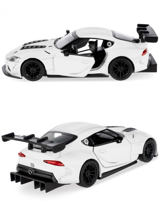 Металлическая машинка Kinsmart 1:36 «Toyota GR Supra Racing Concept» инерционная, белая KT5421D-3