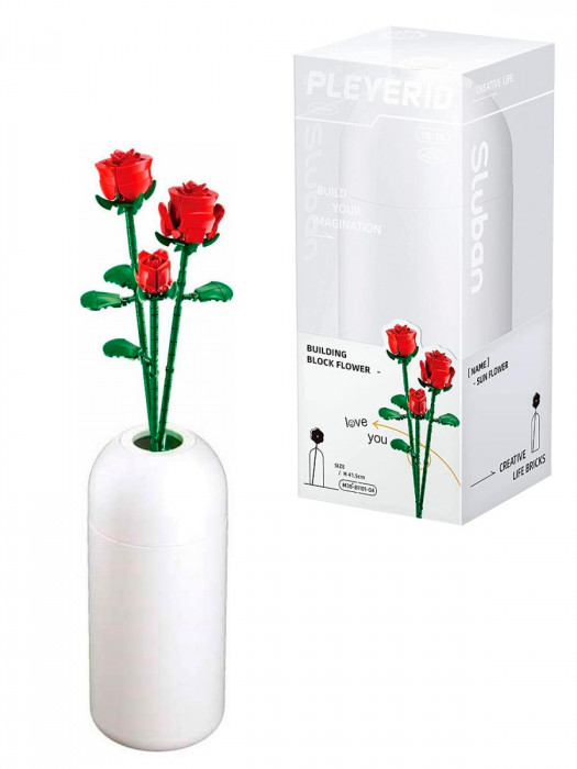 Конструктор Sluban Цветы в вазе: Розы M38-B1101-04