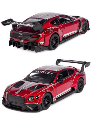 Металлическая машинка Kinsmart 1:38 «Bentley Continental GT3» инерционная, красная