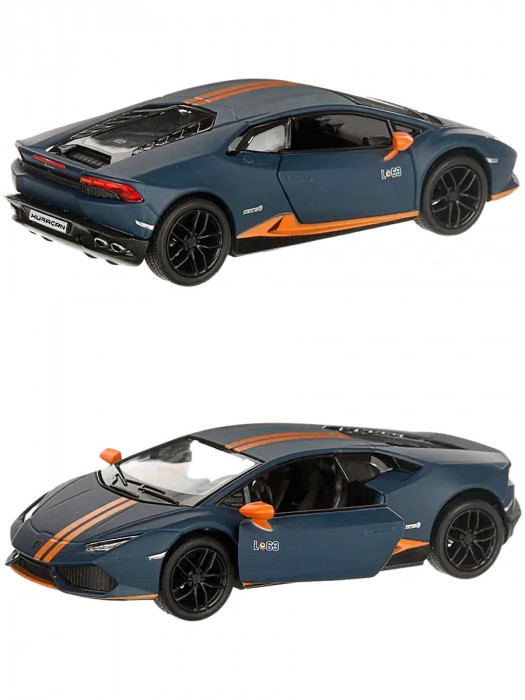Металлическая машинка Kinsmart 1:36 «Lamborghini Huracan LP610-4 Avio» инерционная, синяя KT5401D-2