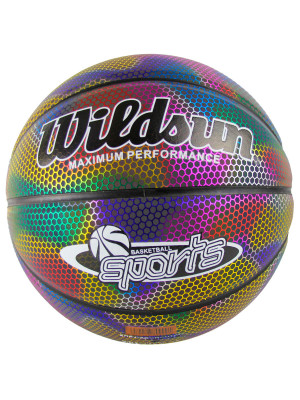 Баскетбольный мяч Wildsun светоотражающий, голографический, размер 7