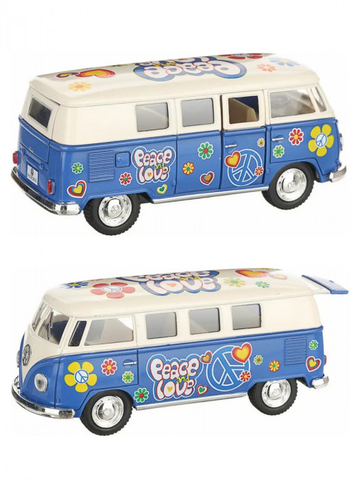 Металлическая машинка Kinsmart 1:32 «1962 Volkswagen Classical Bus» инерционная, синяя KT5377DF-1