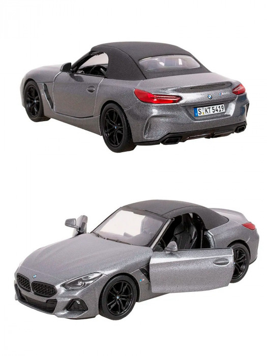Металлическая машинка Kinsmart 1:34 «BMW Z4» инерционная, серебристая KT5419D-4