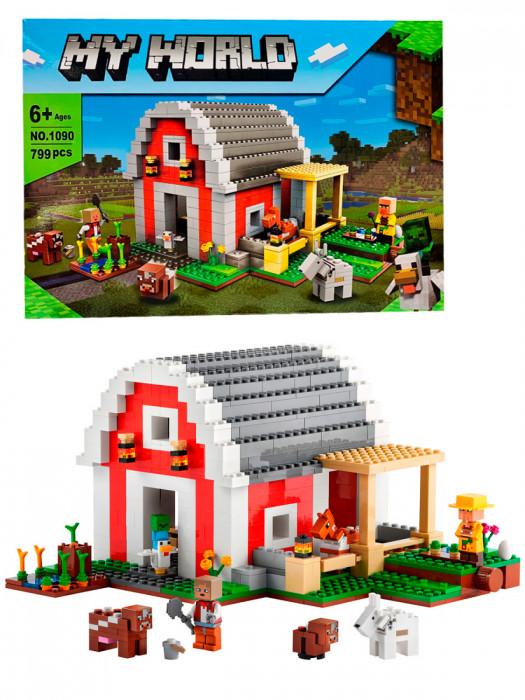 Конструктор аналог Lego Minecraft 21187 Красный амбар 1090