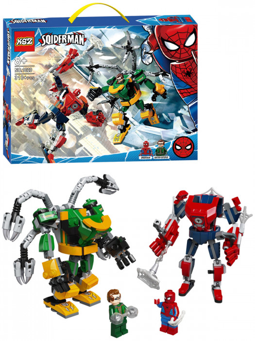 Конструктор KSZ аналог Lego Super Heroes 76198 Битва роботов: Человек-Паук против Доктора Осьминога 1020