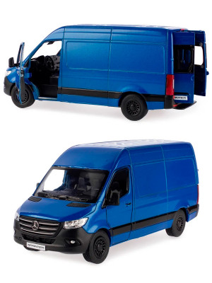 Металлическая машинка Kinsmart 1:48 «Mercedes-Benz Sprinter» инерционная, синяя
