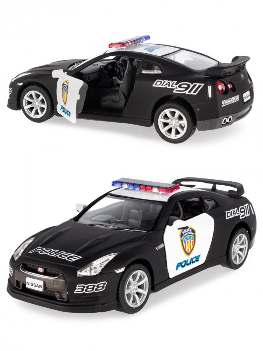 Металлическая машинка Kinsmart 1:36 «2009 Nissan GT-R R35 (Полиция)», инерционная KT5340DP