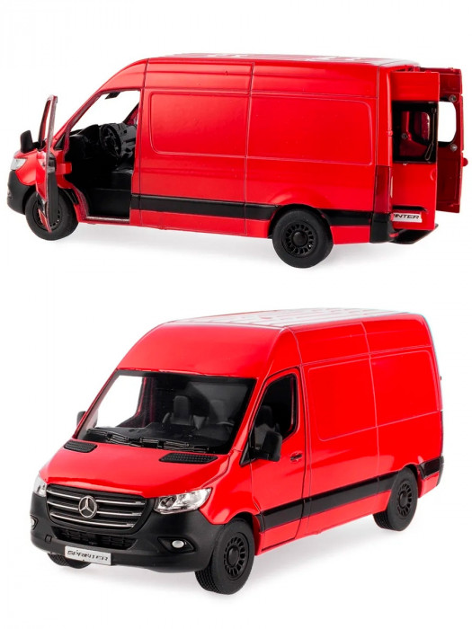 Металлическая машинка Kinsmart 1:48 «Mercedes-Benz Sprinter» инерционная, красная KT5426D-3