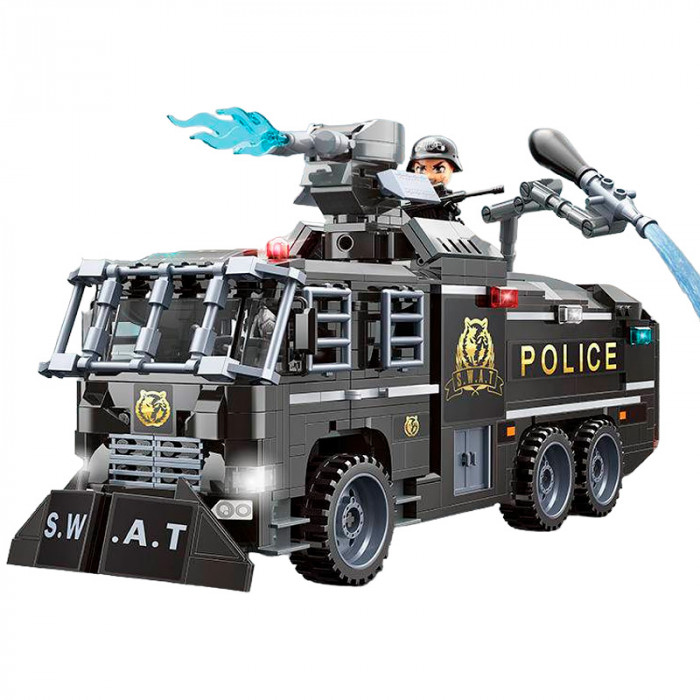 Конструктор QMAN SWAT Полицейский грузовик спецназа с водометом 11018