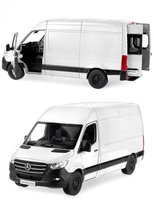 Металлическая машинка Kinsmart 1:48 «Mercedes-Benz Sprinter» инерционная, белая KT5426D-4
