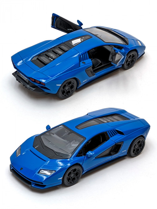 Металлическая машинка Kinsmart 1:38 «Lamborghini Countach LPI 800-4» инерционная, синяя KT5437D-2