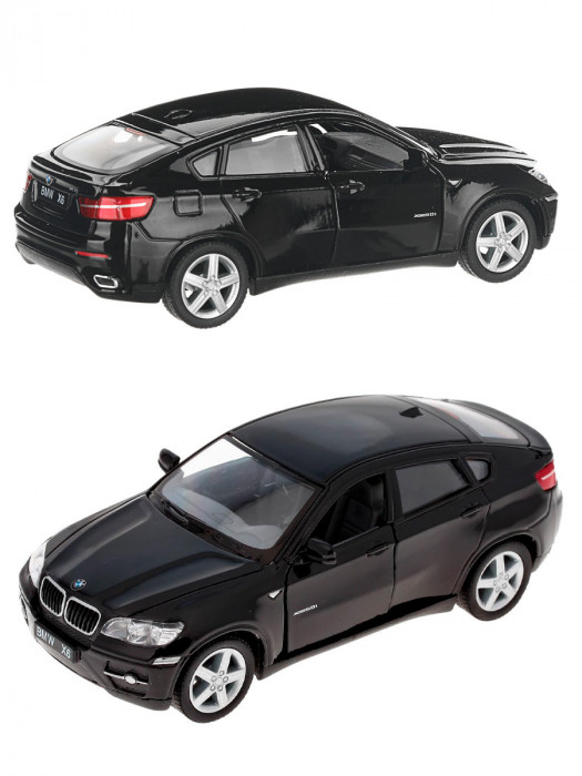 Металлическая машинка Kinsmart 1:38 «BMW X6» инерционная, чёрная KT5336D-3