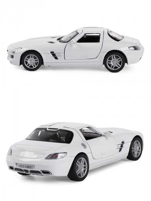 Металлическая машинка Kinsmart 1:36 «Mercedes-Benz SLS AMG» инерционная, белая KT5349D-1