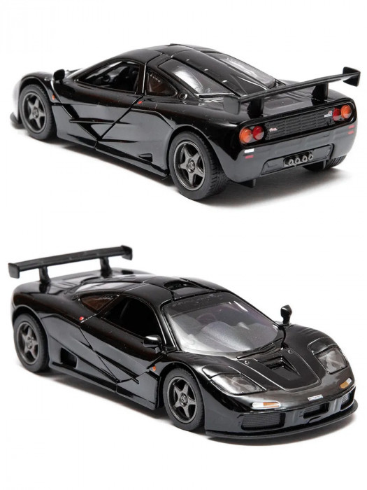 Машинка металлическая Kinsmart 1:34 «1995 McLaren F1 GTR» инерционная, чёрная KT5411D-1