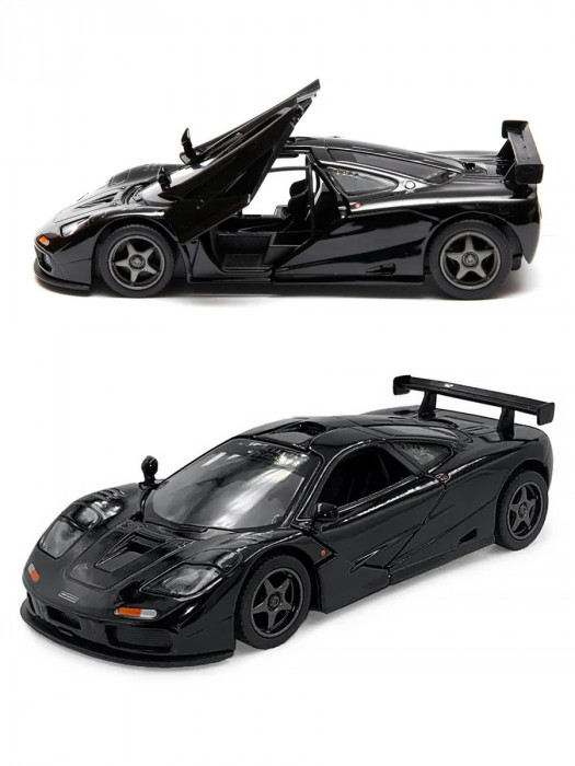 Машинка металлическая Kinsmart 1:34 «1995 McLaren F1 GTR» инерционная, чёрная KT5411D-1