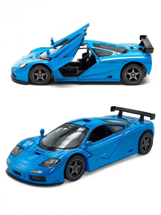 Машинка металлическая Kinsmart 1:34 «1995 McLaren F1 GTR» инерционная, синяя KT5411D-2