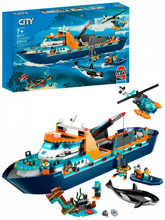 Конструктор аналог Lego City 60368 Корабль «Исследователь Арктики» 66117