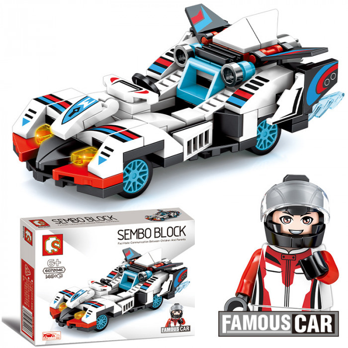 Конструктор Sembo Block Гоночный автомобиль будущего - белый 607204C