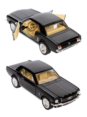 Металлическая машинка Kinsmart 1:36 «1964 1/2 Ford Mustang» инерционная, чёрная