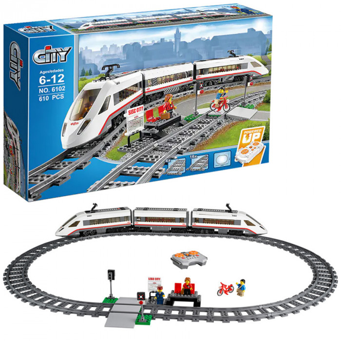 Конструктор аналог Lego City 60051 Скоростной пассажирский поезд 6102