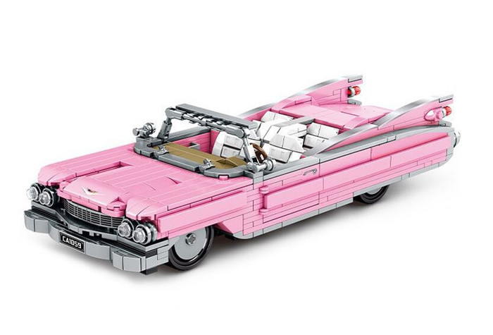 Конструктор Sembo Block (SY) Розовый ретро-кабриолет Cadillac SY8402