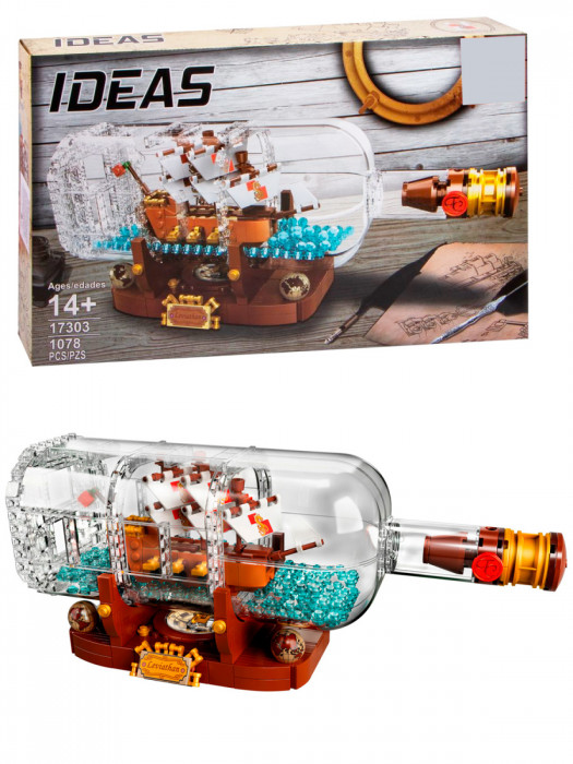 Конструктор аналог Lego Ideas 21313 Корабль в бутылке 17303