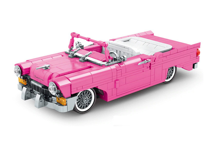 Конструктор Sembo Block (SY) Розовый ретро-кабриолет Chevrolet SY8404