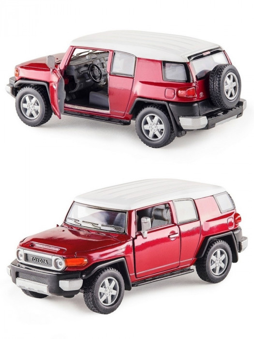 Металлическая машинка Kinsmart 1:36 «Toyota FJ Cruiser» инерционная, красная KT5343D-4