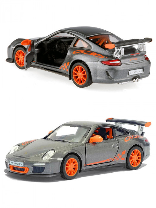 Металлическая машинка Kinsmart 1:36 2010 Porsche 911 GT3 RS инерционная, серая KT5352D-3