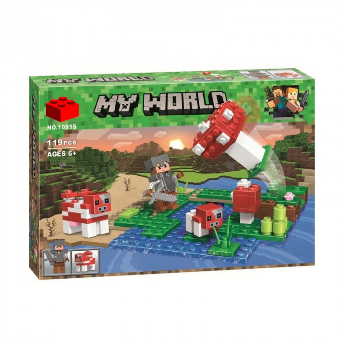 Конструктор BELA аналог Lego Minecraft Маленький грибной остров 10955