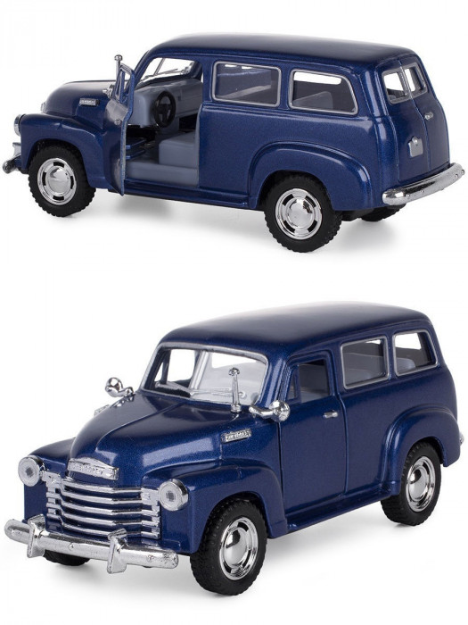 Металлическая машинка Kinsmart 1:36 «1950 Chevrolet Suburban Carryall» инерционная, синяя KT5006D-1